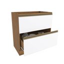 Ver imagem 3 de Balcão 2 Gavetas Kappesberg Celeste 100% Mdf Nogueira/branco 80cm