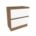 Ver imagem 1 de Balcão 2 Gavetas Kappesberg Celeste 100% Mdf Nogueira/branco 80cm