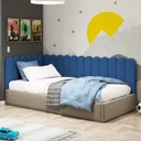 Ver imagem 2 de Painel Cabeceira Cama Box Casal King Size Lana 195cm Suede Azul - Abmaza