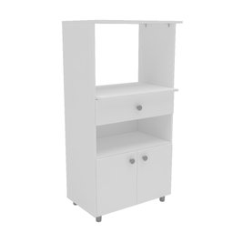Armário para Forno Microondas 2 Portas 1 Gaveta Branco - 3