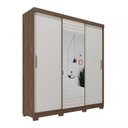 Ver imagem 2 de Conjunto Quarto de Casal 1 Guarda Roupa com Espelho Buzios 1 Cabeceira Extensível Mila Panan Móveis