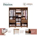 Ver imagem 4 de Conjunto Quarto de Casal 1 Guarda Roupa com Espelho Buzios 1 Cabeceira Extensível Mila Panan Móveis