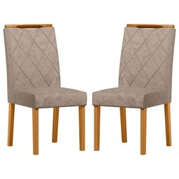 Cadeira para Mesa de Jantar Sarah Kit 2 Peças Ype Camurça Marrom – New Ceval - 1