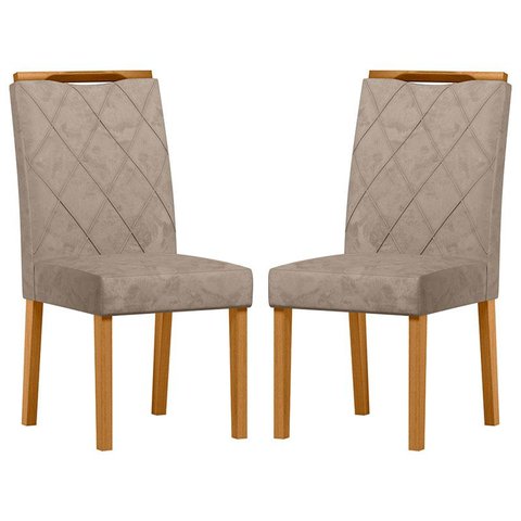 Cadeira para Mesa de Jantar Sarah Kit 2 Peças Ype Camurça Marrom – New Ceval