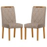 Cadeira para Mesa de Jantar Sarah Kit 2 Peças Ype Camurça Marrom – New Ceval - 1