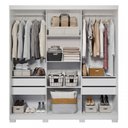 Ver imagem 3 de Conjunto Quarto de Casal 1 Guarda Roupa com Espelho Buzios 1 Cabeceira Extensível Mila Branco