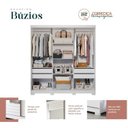 Ver imagem 5 de Conjunto Quarto de Casal 1 Guarda Roupa com Espelho Buzios 1 Cabeceira Extensível Mila Branco