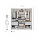 Ver imagem 4 de Conjunto Quarto de Casal 1 Guarda Roupa com Espelho Buzios 1 Cabeceira Extensível Mila Branco