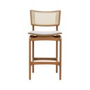 Ver imagem 4 de Banqueta Alta Bistrô Apollo Encosto Telinha Natural e Assento Anatômico - Natural Estofado Corano Br