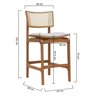 Banqueta Alta Bistrô Apollo Encosto Telinha Natural e Assento Anatômico - Natural Estofado Corano Br - 2