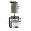 Ver imagem 3 de Conjunto Gabinete Urbe 60cm Madeirado Branco Tampo Preto Cuba Preto