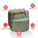 Ver imagem 5 de Kit 2 Poltrona Orgânica Maya Corino Nozes e Boucle Verde Redonda Decorativa - Arkell