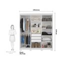 Ver imagem 3 de Conjunto Quarto de Casal 1 Guarda Roupa com Espelho Clara 1 Cabeceira Extensível Mila 