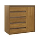 Ver imagem 1 de Cômoda 5 Gavetas 1 Porta Multiuso Mdf Select Belmax:freijó