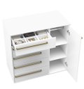 Ver imagem 3 de Cômoda 5 Gavetas 1 Porta Multiuso Mdf Select Belmax:freijó