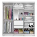 Ver imagem 2 de Conjunto Quarto de Casal com Guarda Roupa 6 Portas Clara Cabeceira Extensível Mila 