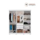 Ver imagem 4 de Conjunto Quarto de Casal com Guarda Roupa 6 Portas Clara Cabeceira Extensível Mila 