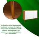 Ver imagem 5 de Comoda Sapateira Elfe Retro 1 Porta 4 Gavetas Branco Fosco com Savana - Moveisaqui