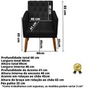 Ver imagem 2 de Poltrona Reforçada para Escritório com Pés Palito Tecido Suede