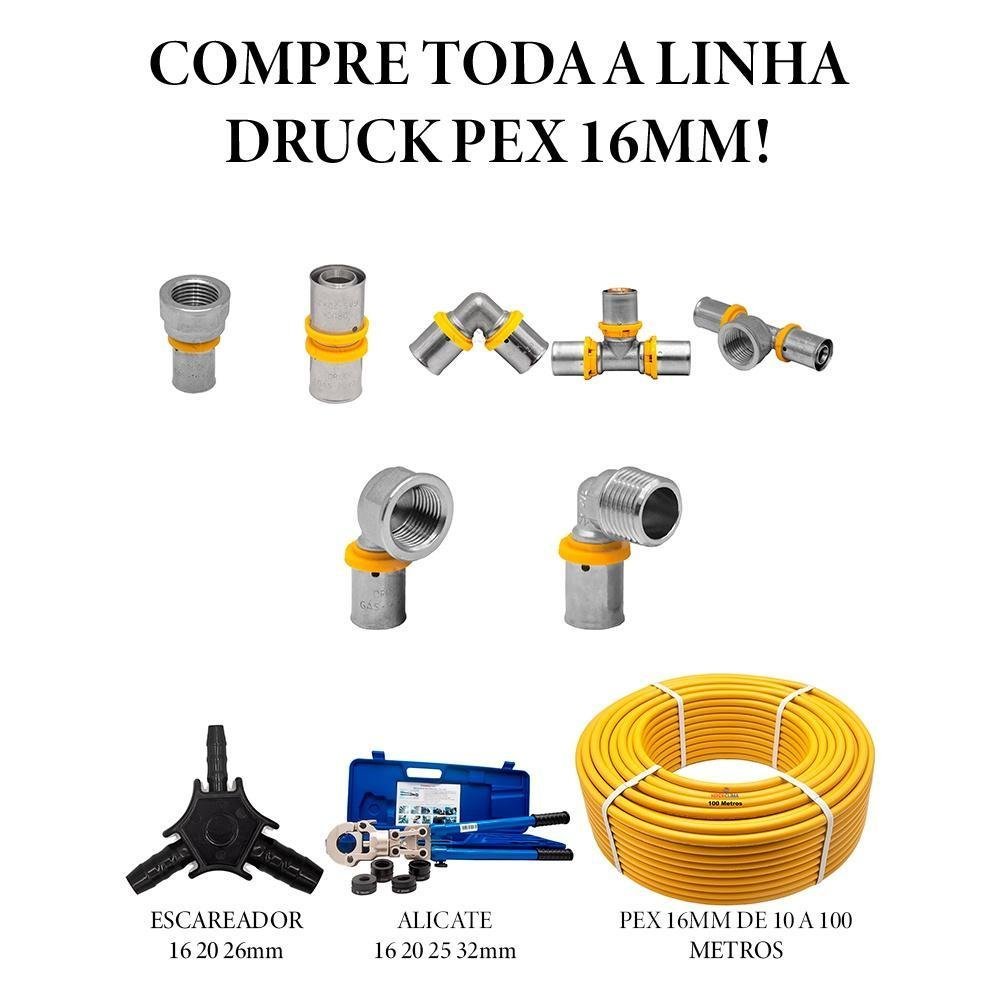 Tubo Pex para Gás Multicamadas Amarelo Uv 16mm 100 Metros Druck - 5