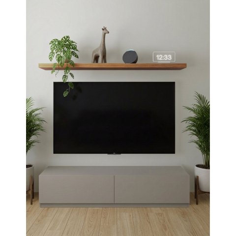 Prateleira Grossa Madeira MDF Suporte Invisível 120x15 cm:Amadeirado