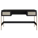 Ver imagem 6 de Mesa Escrivaninha Home Office Pé Metal Arlo A10 Nero/dourado - Mpozenato