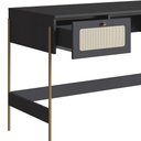 Ver mais imagens de Mesa Escrivaninha Home Office Pé Metal Arlo A10 Nero/dourado - Mpozenato