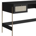 Ver imagem 7 de Mesa Escrivaninha Home Office Pé Metal Arlo A10 Nero/dourado - Mpozenato