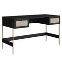 Ver imagem 1 de Mesa Escrivaninha Home Office Pé Metal Arlo A10 Nero/dourado - Mpozenato