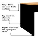 Ver imagem 6 de Escrivaninha Escritório 150cm X 60cm Pés Painel Mac Pr F5 Cor:macadâmia com Preto