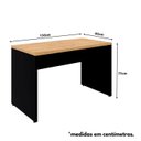 Ver imagem 3 de Escrivaninha Escritório 150cm X 60cm Pés Painel Mac Pr F5 Cor:macadâmia com Preto