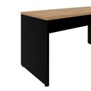 Ver imagem 5 de Escrivaninha Escritório 150cm X 60cm Pés Painel Mac Pr F5 Cor:macadâmia com Preto