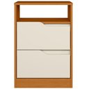 Ver imagem 7 de Kit 02 Mesas de Cabeceira Moderna 2 Gavetas 1 Nicho Lody A04 Flex Cinamomo Off White - Lyam Decor