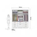 Ver imagem 4 de Conjunto Quarto de Casal Guarda Roupa com Espelho Luiza Cabeceira Extensível Mila