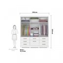 Ver imagem 4 de Conjunto Quarto de Casal Guarda Roupa com Espelho Luiza Cabeceira Extensível Mila 