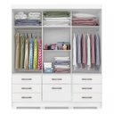 Ver imagem 3 de Conjunto Quarto de Casal Guarda Roupa com Espelho Luiza Cabeceira Extensível Mila 