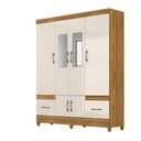 Ver imagem 7 de Guarda Roupa Ms912 165cm 6 Portas Freijó Off White com Espelho Moval