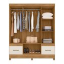 Ver imagem 6 de Guarda Roupa Ms912 165cm 6 Portas Freijó Off White com Espelho Moval