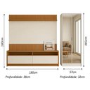 Ver imagem 3 de Estante Home para Tv 70 Polegadas 180cmx180cm Ripado com Led e Armário 2 Portas Espelhado Rio