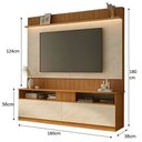 Ver imagem 6 de Estante Home para Tv 70 Polegadas 180cmx180cm Ripado com Led e Armário 2 Portas Espelhado Rio