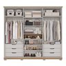 Conjunto Quarto de Casal Guarda Roupa 8 Portas Santorini Cabeceira Extensível Gênova Panan Móveis - 3