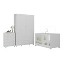 Ver imagem 2 de Quarto de Bebê Completo com Berço Americano 3 em 1 Allegra Multimóveis Mp4586 Branco