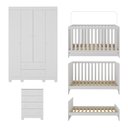 Ver mais imagens de Quarto de Bebê Completo com Berço Americano 3 em 1 Allegra Multimóveis Mp4586 Branco