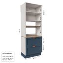 Ver imagem 4 de Torre para Microondas Planejada Arizona CabeCasa MadeiraOriginals Azul/Branco