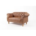 Ver imagem 3 de Sofá Chesterfield 2 Lugares Couro Sintético Duque