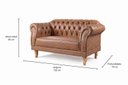 Ver imagem 4 de Sofá Chesterfield 2 Lugares Couro Sintético Duque