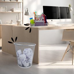 Kit Organizador de Mesa e Lixeira de Escritório Prata ou Preto - Prata - 5