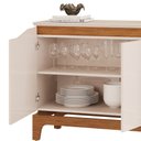 Ver imagem 5 de Aparador Buffet para Sala de Jantar 3 Portas 139cm Clarice D05 Freijó Off White - Lyam Decor