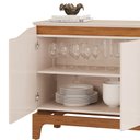 Ver imagem 6 de Aparador Buffet para Sala de Jantar 3 Portas 139cm Clarice D05 Freijó Off White - Lyam Decor