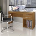 Ver imagem 2 de Escrivaninha Mesa Office Escritório 2 Gavetas Notável Marrom